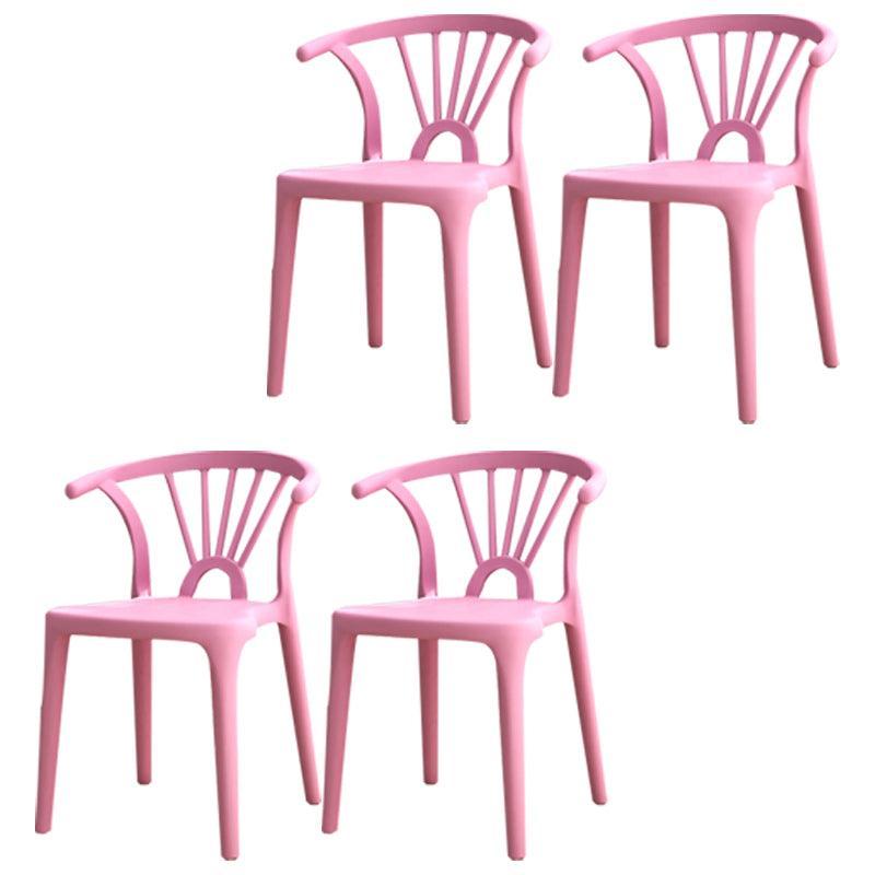 Modern Plastic Stackable Side Chair Slat Back Matte Finish Dining Chair Pink 4 Piece Set Clearhalo ' kitchen&dining_furn' 'Dining Chairs' 'Dining Tables & Seating' 'dining_chair' 'furn' 'furn_dining_chair' 'Furniture' 'furniture_dining_chair' 'Kitchen & Dining Furniture' 'kitchen' 4467919