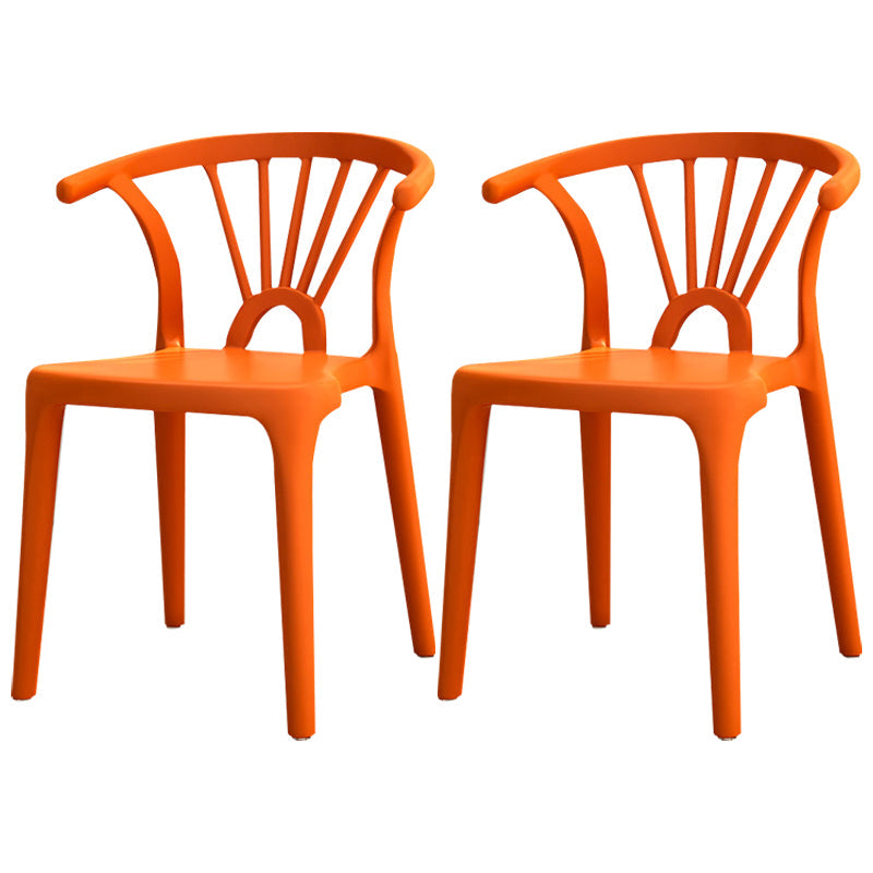 Modern Plastic Stackable Side Chair Slat Back Matte Finish Dining Chair Orange 2 Piece Set Clearhalo ' kitchen&dining_furn' 'Dining Chairs' 'Dining Tables & Seating' 'dining_chair' 'furn' 'furn_dining_chair' 'Furniture' 'furniture_dining_chair' 'Kitchen & Dining Furniture' 'kitchen' 4467921