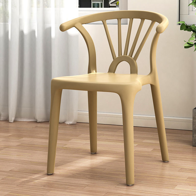 Modern Plastic Stackable Side Chair Slat Back Matte Finish Dining Chair Khaki 1 Piece Clearhalo ' kitchen&dining_furn' 'Dining Chairs' 'Dining Tables & Seating' 'dining_chair' 'furn' 'furn_dining_chair' 'Furniture' 'furniture_dining_chair' 'Kitchen & Dining Furniture' 'kitchen' 4467929