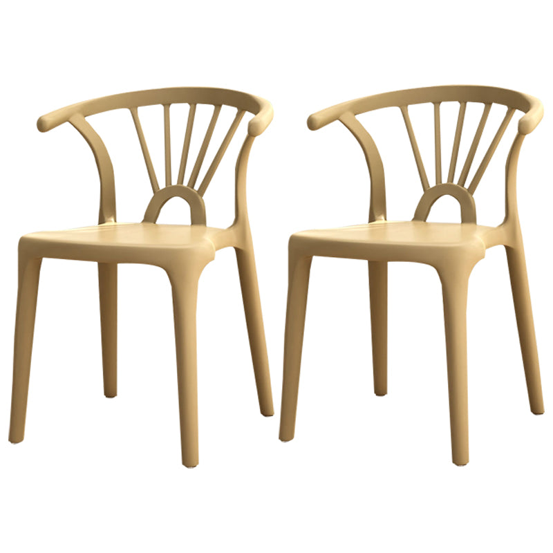 Modern Plastic Stackable Side Chair Slat Back Matte Finish Dining Chair Khaki 2 Piece Set Clearhalo ' kitchen&dining_furn' 'Dining Chairs' 'Dining Tables & Seating' 'dining_chair' 'furn' 'furn_dining_chair' 'Furniture' 'furniture_dining_chair' 'Kitchen & Dining Furniture' 'kitchen' 4467930