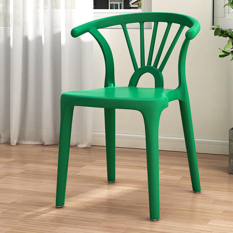 Modern Plastic Stackable Side Chair Slat Back Matte Finish Dining Chair Dark Green 1 Piece Clearhalo ' kitchen&dining_furn' 'Dining Chairs' 'Dining Tables & Seating' 'dining_chair' 'furn' 'furn_dining_chair' 'Furniture' 'furniture_dining_chair' 'Kitchen & Dining Furniture' 'kitchen' 4467932