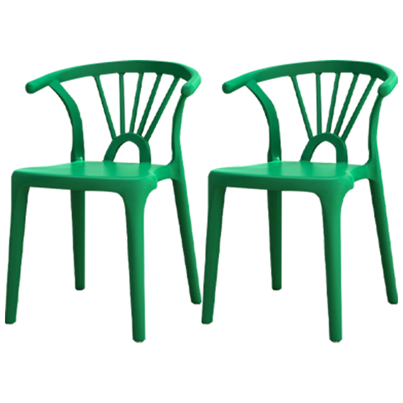 Modern Plastic Stackable Side Chair Slat Back Matte Finish Dining Chair Dark Green 2 Piece Set Clearhalo ' kitchen&dining_furn' 'Dining Chairs' 'Dining Tables & Seating' 'dining_chair' 'furn' 'furn_dining_chair' 'Furniture' 'furniture_dining_chair' 'Kitchen & Dining Furniture' 'kitchen' 4467933