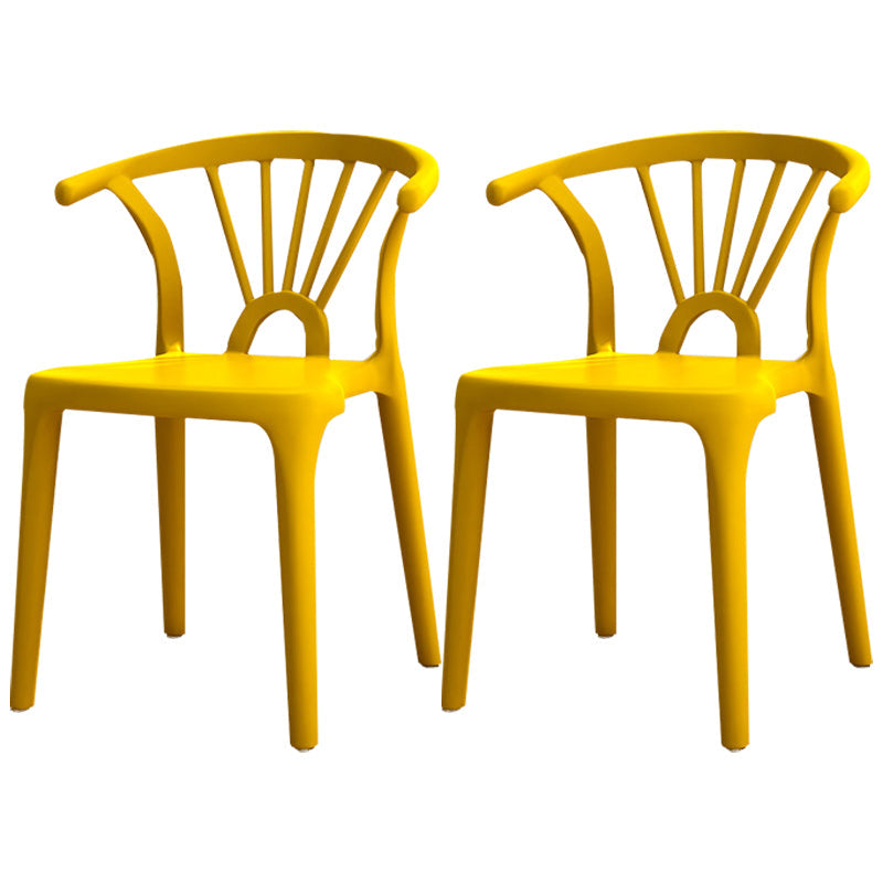 Modern Plastic Stackable Side Chair Slat Back Matte Finish Dining Chair Ginger 2 Piece Set Clearhalo ' kitchen&dining_furn' 'Dining Chairs' 'Dining Tables & Seating' 'dining_chair' 'furn' 'furn_dining_chair' 'Furniture' 'furniture_dining_chair' 'Kitchen & Dining Furniture' 'kitchen' 4467936