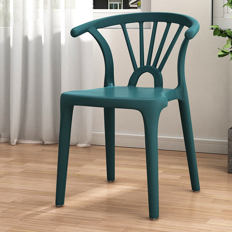 Modern Plastic Stackable Side Chair Slat Back Matte Finish Dining Chair Dark Blue 1 Piece Clearhalo ' kitchen&dining_furn' 'Dining Chairs' 'Dining Tables & Seating' 'dining_chair' 'furn' 'furn_dining_chair' 'Furniture' 'furniture_dining_chair' 'Kitchen & Dining Furniture' 'kitchen' 4467938