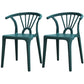 Modern Plastic Stackable Side Chair Slat Back Matte Finish Dining Chair Dark Blue 2 Piece Set Clearhalo ' kitchen&dining_furn' 'Dining Chairs' 'Dining Tables & Seating' 'dining_chair' 'furn' 'furn_dining_chair' 'Furniture' 'furniture_dining_chair' 'Kitchen & Dining Furniture' 'kitchen' 4467939