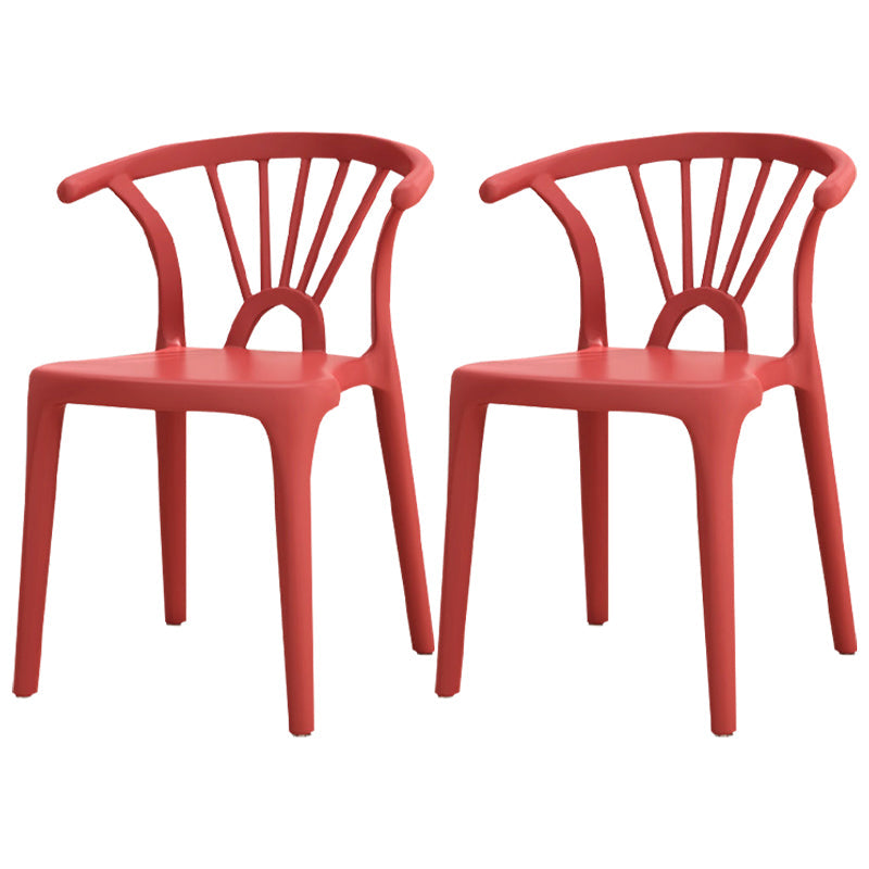 Modern Plastic Stackable Side Chair Slat Back Matte Finish Dining Chair Crimson 2 Piece Set Clearhalo ' kitchen&dining_furn' 'Dining Chairs' 'Dining Tables & Seating' 'dining_chair' 'furn' 'furn_dining_chair' 'Furniture' 'furniture_dining_chair' 'Kitchen & Dining Furniture' 'kitchen' 4467942