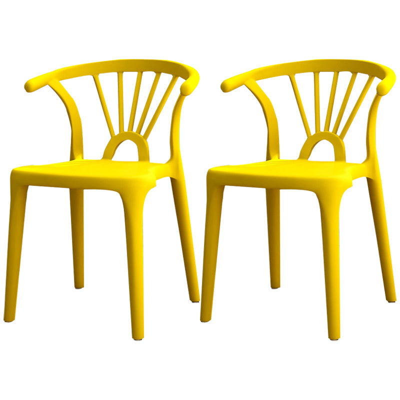 Modern Plastic Stackable Side Chair Slat Back Matte Finish Dining Chair Golden 2 Piece Set Clearhalo ' kitchen&dining_furn' 'Dining Chairs' 'Dining Tables & Seating' 'dining_chair' 'furn' 'furn_dining_chair' 'Furniture' 'furniture_dining_chair' 'Kitchen & Dining Furniture' 'kitchen' 4467945