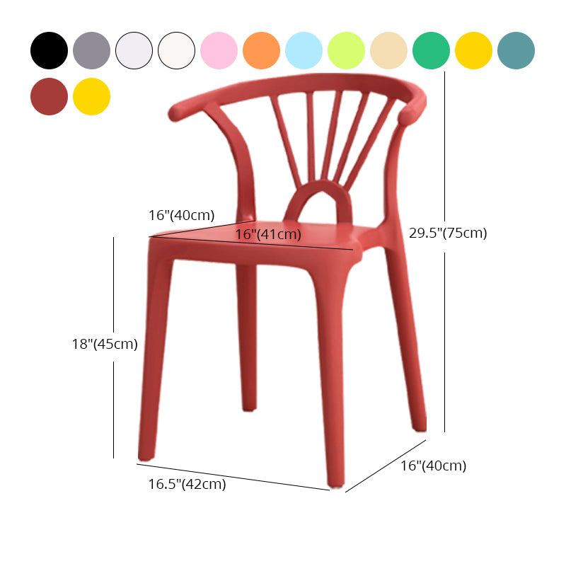 Modern Plastic Stackable Side Chair Slat Back Matte Finish Dining Chair Clearhalo ' kitchen&dining_furn' 'Dining Chairs' 'Dining Tables & Seating' 'dining_chair' 'furn' 'furn_dining_chair' 'Furniture' 'furniture_dining_chair' 'Kitchen & Dining Furniture' 'kitchen' 4467947