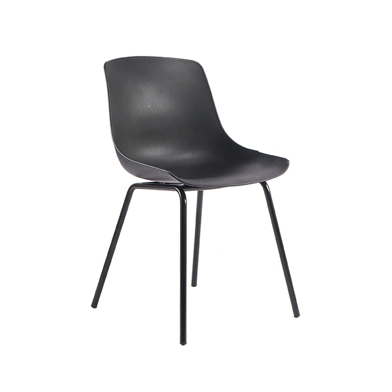 Contemporary Design Plastic Dining Armless Chair Solid Back Chair for Home Black 1 Piece Clearhalo ' kitchen&dining_furn' 'Dining Chairs' 'Dining Tables & Seating' 'dining_chair' 'Furniture' 'furniture_dining_chair' 'Kitchen & Dining Furniture' 'kitchen' 4467949