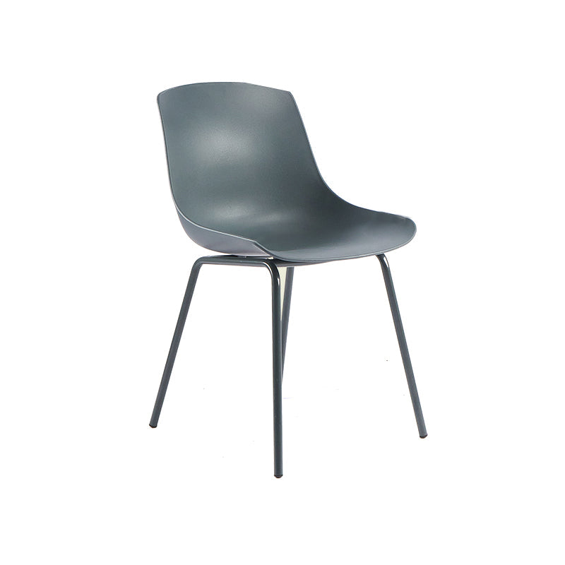 Contemporary Design Plastic Dining Armless Chair Solid Back Chair for Home Dark Gray 1 Piece Clearhalo ' kitchen&dining_furn' 'Dining Chairs' 'Dining Tables & Seating' 'dining_chair' 'Furniture' 'furniture_dining_chair' 'Kitchen & Dining Furniture' 'kitchen' 4467960