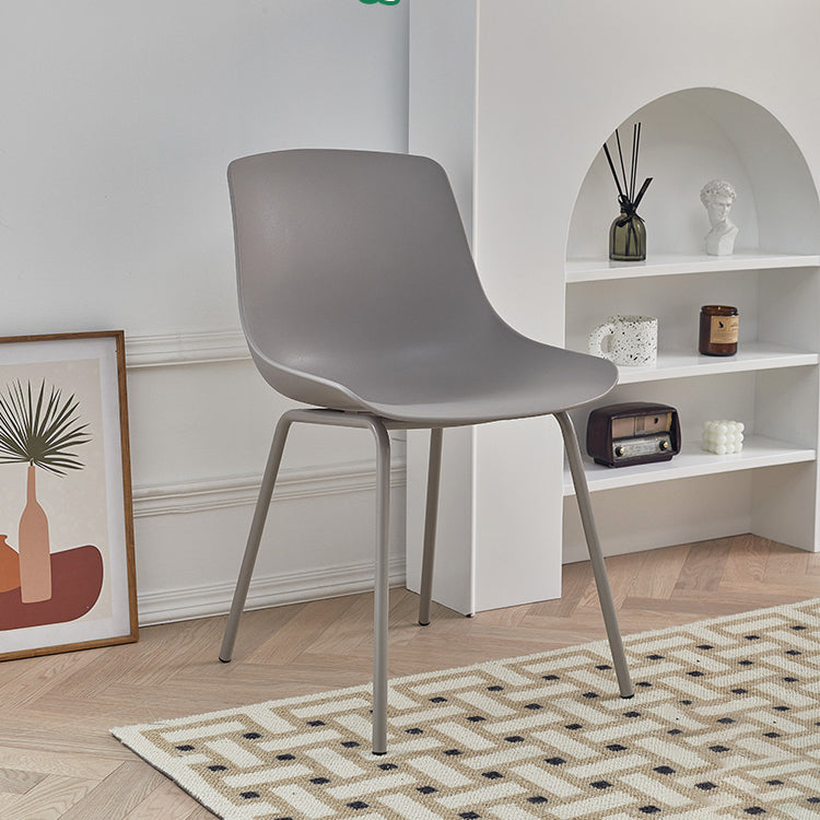 Contemporary Design Plastic Dining Armless Chair Solid Back Chair for Home Clearhalo ' kitchen&dining_furn' 'Dining Chairs' 'Dining Tables & Seating' 'dining_chair' 'Furniture' 'furniture_dining_chair' 'Kitchen & Dining Furniture' 'kitchen' 4467964