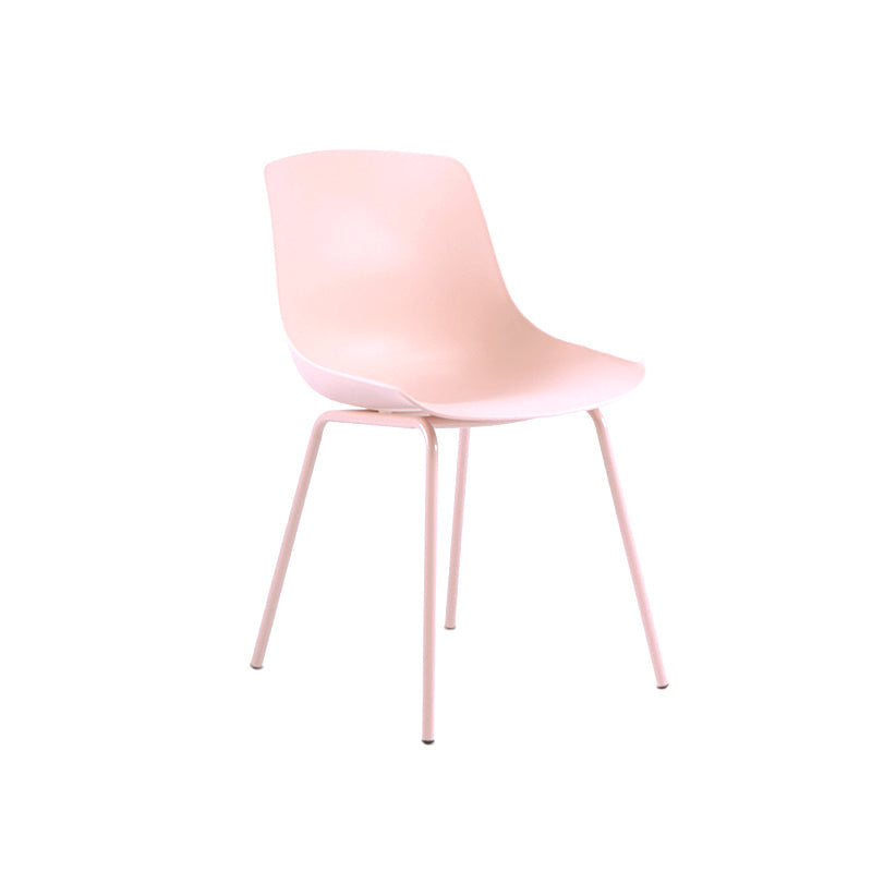 Contemporary Design Plastic Dining Armless Chair Solid Back Chair for Home Pink 1 Piece Clearhalo ' kitchen&dining_furn' 'Dining Chairs' 'Dining Tables & Seating' 'dining_chair' 'Furniture' 'furniture_dining_chair' 'Kitchen & Dining Furniture' 'kitchen' 4467971