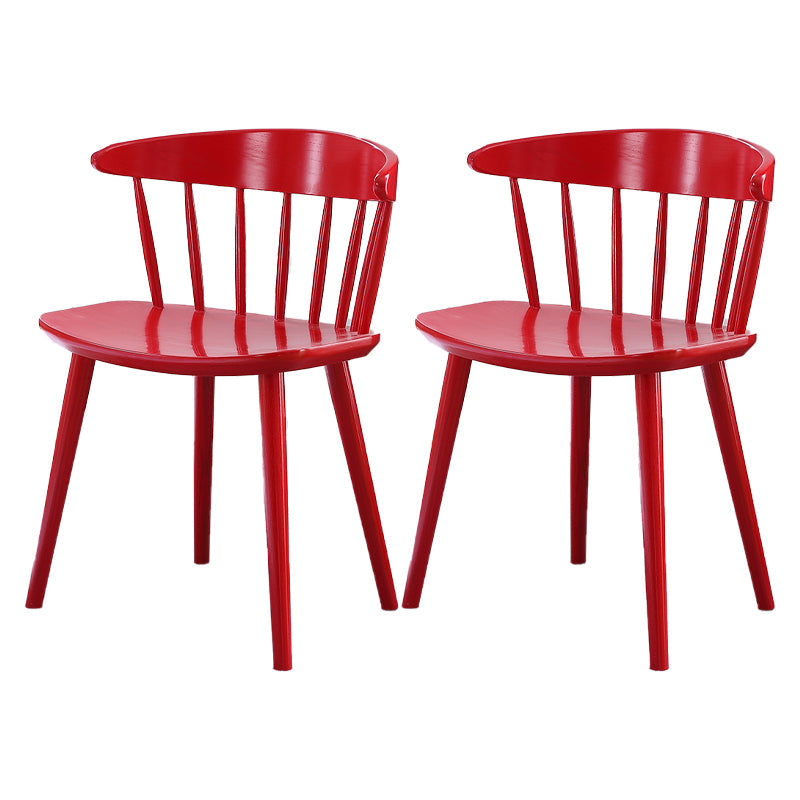 Contemporary Style Dining Wooden Chair Kitchen Wingback Armless Chairs Red 2 Piece Set Clearhalo ' kitchen&dining_furn' 'Dining Chairs' 'Dining Tables & Seating' 'dining_chair' 'furn' 'furn_dining_chair' 'Furniture' 'furniture_dining_chair' 'Kitchen & Dining Furniture' 'kitchen' 4468003