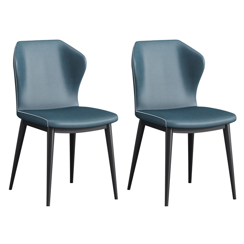 Modern Restaurant Wingback Side Chair Leather Matte Finish Dining Chair Blue 2 Piece Set Clearhalo ' kitchen&dining_furn' 'Dining Chairs' 'Dining Tables & Seating' 'dining_chair' 'furn' 'furn_dining_chair' 'Furniture' 'furniture_dining_chair' 'Kitchen & Dining Furniture' 'kitchen' 4468021