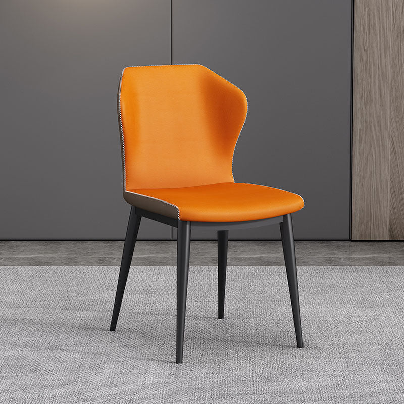 Modern Restaurant Wingback Side Chair Leather Matte Finish Dining Chair Clearhalo ' kitchen&dining_furn' 'Dining Chairs' 'Dining Tables & Seating' 'dining_chair' 'furn' 'furn_dining_chair' 'Furniture' 'furniture_dining_chair' 'Kitchen & Dining Furniture' 'kitchen' 4468023