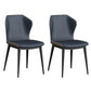 Modern Restaurant Wingback Side Chair Leather Matte Finish Dining Chair Dark Blue 2 Piece Set Clearhalo ' kitchen&dining_furn' 'Dining Chairs' 'Dining Tables & Seating' 'dining_chair' 'furn' 'furn_dining_chair' 'Furniture' 'furniture_dining_chair' 'Kitchen & Dining Furniture' 'kitchen' 4468024