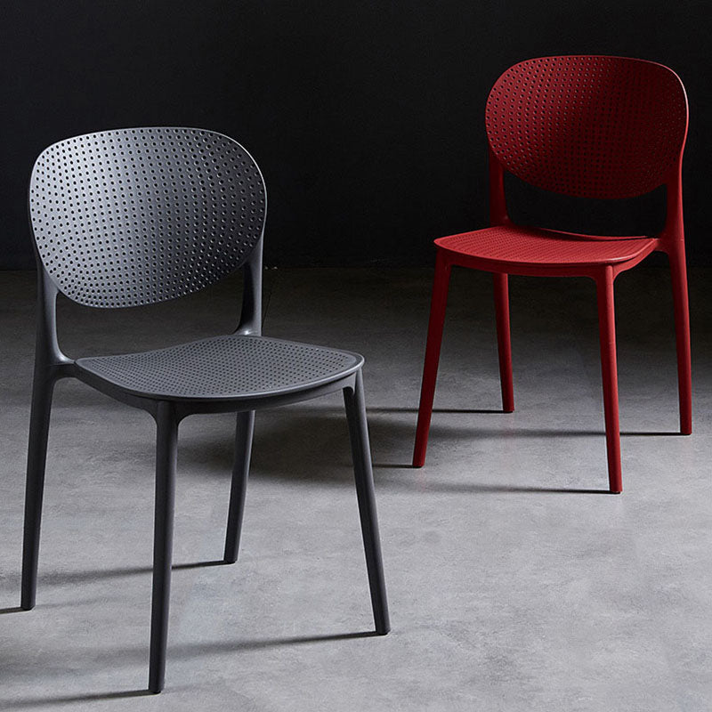 Contemporary Dining and Accent Chair Matte Finish Plastic Open Back Armless Chair Clearhalo ' kitchen&dining_furn' 'Dining Chairs' 'Dining Tables & Seating' 'dining_chair' 'Furniture' 'furniture_dining_chair' 'Kitchen & Dining Furniture' 'kitchen' 4468043