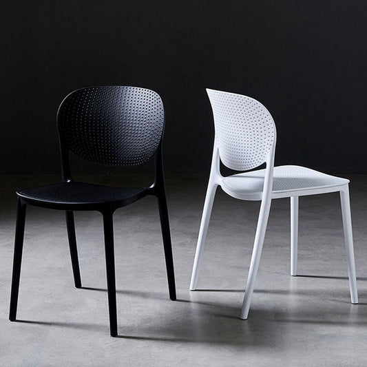 Contemporary Dining and Accent Chair Matte Finish Plastic Open Back Armless Chair Clearhalo ' kitchen&dining_furn' 'Dining Chairs' 'Dining Tables & Seating' 'dining_chair' 'Furniture' 'furniture_dining_chair' 'Kitchen & Dining Furniture' 'kitchen' 4468056