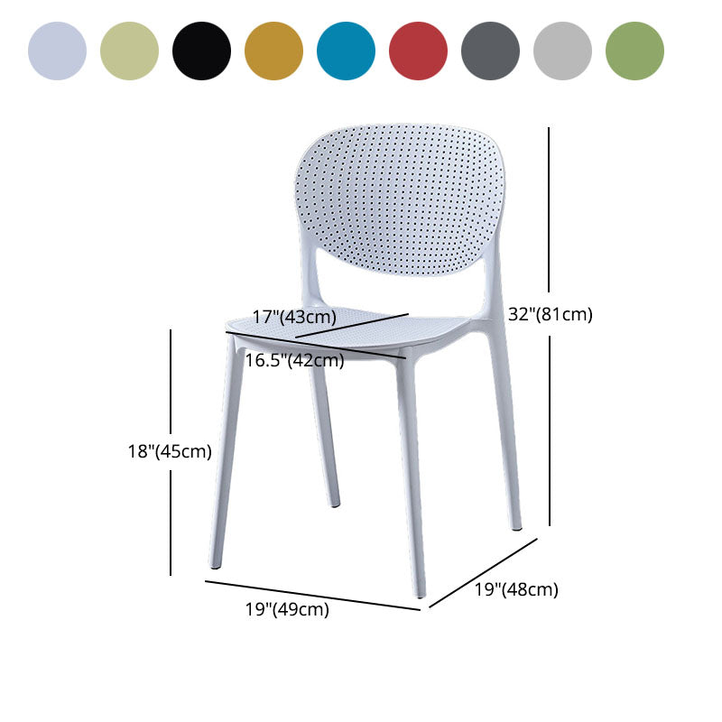 Contemporary Dining and Accent Chair Matte Finish Plastic Open Back Armless Chair Clearhalo ' kitchen&dining_furn' 'Dining Chairs' 'Dining Tables & Seating' 'dining_chair' 'Furniture' 'furniture_dining_chair' 'Kitchen & Dining Furniture' 'kitchen' 4468058