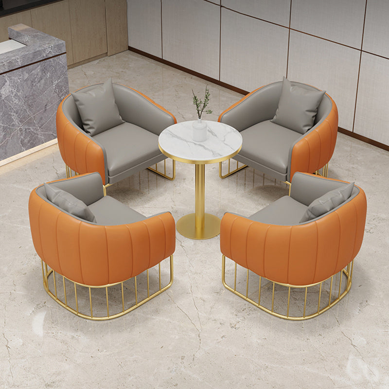 Glam Metal Dining Armless Chair PU Leather Dining Chairs for Home Use Clearhalo ' kitchen&dining_furn' 'Dining Chairs' 'Dining Tables & Seating' 'dining_chair' 'furn' 'furn_dining_chair' 'Furniture' 'furniture_dining_chair' 'Kitchen & Dining Furniture' 'kitchen' 4468059