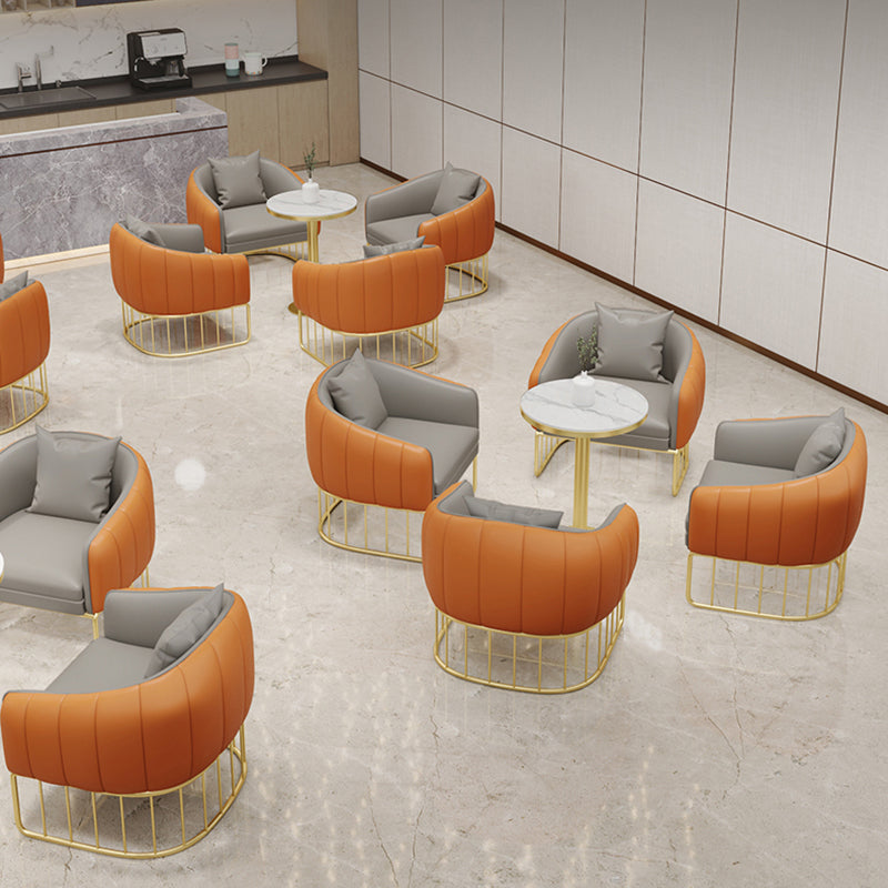 Glam Metal Dining Armless Chair PU Leather Dining Chairs for Home Use Clearhalo ' kitchen&dining_furn' 'Dining Chairs' 'Dining Tables & Seating' 'dining_chair' 'furn' 'furn_dining_chair' 'Furniture' 'furniture_dining_chair' 'Kitchen & Dining Furniture' 'kitchen' 4468063