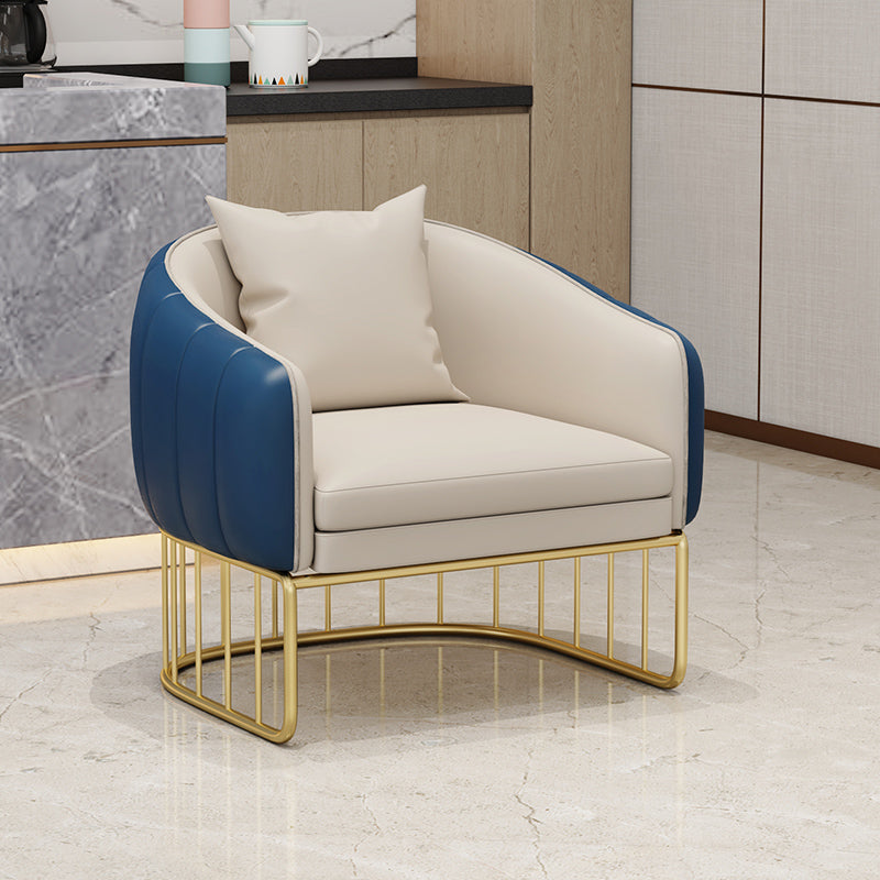 Glam Metal Dining Armless Chair PU Leather Dining Chairs for Home Use Blue-White 1 Piece Clearhalo ' kitchen&dining_furn' 'Dining Chairs' 'Dining Tables & Seating' 'dining_chair' 'furn' 'furn_dining_chair' 'Furniture' 'furniture_dining_chair' 'Kitchen & Dining Furniture' 'kitchen' 4468065