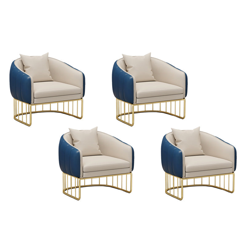 Glam Metal Dining Armless Chair PU Leather Dining Chairs for Home Use Blue-White 4 Piece Set Clearhalo ' kitchen&dining_furn' 'Dining Chairs' 'Dining Tables & Seating' 'dining_chair' 'furn' 'furn_dining_chair' 'Furniture' 'furniture_dining_chair' 'Kitchen & Dining Furniture' 'kitchen' 4468070