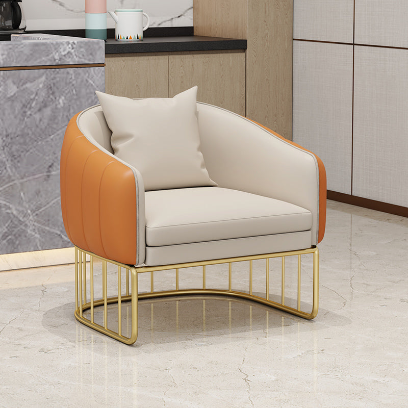 Glam Metal Dining Armless Chair PU Leather Dining Chairs for Home Use Orange White 1 Piece Clearhalo ' kitchen&dining_furn' 'Dining Chairs' 'Dining Tables & Seating' 'dining_chair' 'furn' 'furn_dining_chair' 'Furniture' 'furniture_dining_chair' 'Kitchen & Dining Furniture' 'kitchen' 4468072