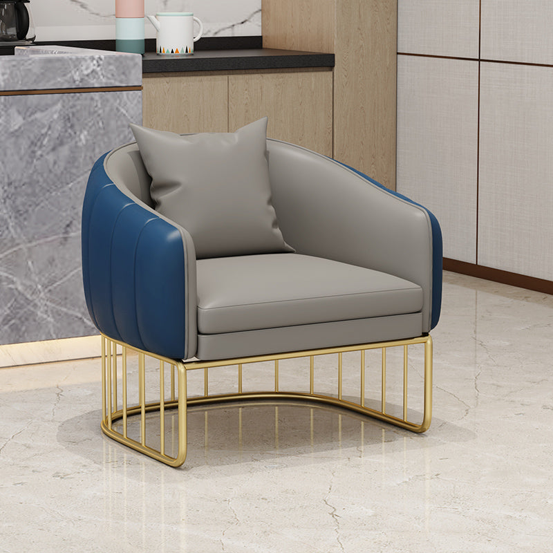 Glam Metal Dining Armless Chair PU Leather Dining Chairs for Home Use Blue-Gray 1 Piece Clearhalo ' kitchen&dining_furn' 'Dining Chairs' 'Dining Tables & Seating' 'dining_chair' 'furn' 'furn_dining_chair' 'Furniture' 'furniture_dining_chair' 'Kitchen & Dining Furniture' 'kitchen' 4468076