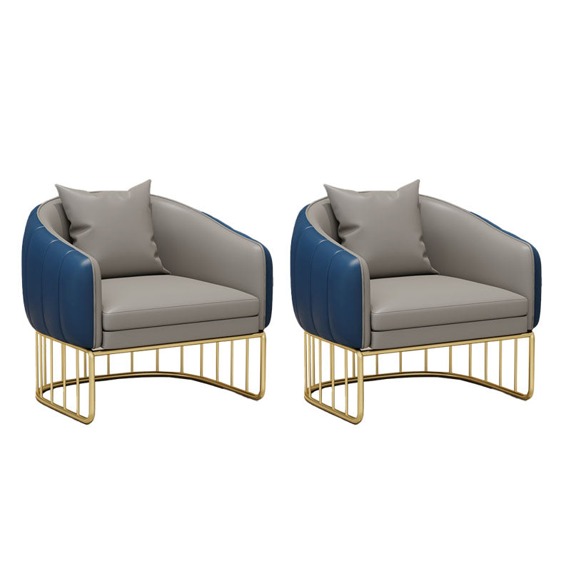 Glam Metal Dining Armless Chair PU Leather Dining Chairs for Home Use Blue-Gray 2 Piece Set Clearhalo ' kitchen&dining_furn' 'Dining Chairs' 'Dining Tables & Seating' 'dining_chair' 'furn' 'furn_dining_chair' 'Furniture' 'furniture_dining_chair' 'Kitchen & Dining Furniture' 'kitchen' 4468077