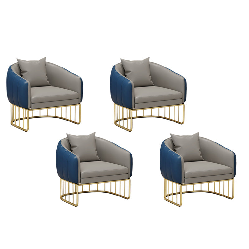 Glam Metal Dining Armless Chair PU Leather Dining Chairs for Home Use Blue-Gray 4 Piece Set Clearhalo ' kitchen&dining_furn' 'Dining Chairs' 'Dining Tables & Seating' 'dining_chair' 'furn' 'furn_dining_chair' 'Furniture' 'furniture_dining_chair' 'Kitchen & Dining Furniture' 'kitchen' 4468078