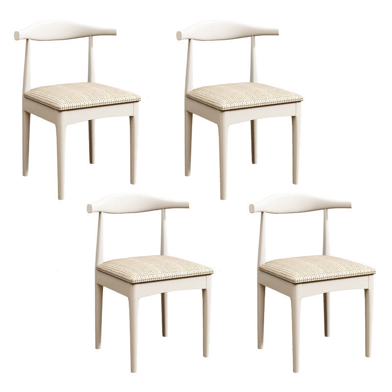 Contemporary Style Dining Wooden Chairs Kitchen Open Back Arm Dining Chairs White 4 Piece Set Clearhalo ' kitchen&dining_furn' 'Dining Chairs' 'Dining Tables & Seating' 'dining_chair' 'furn' 'furn_dining_chair' 'Furniture' 'furniture_dining_chair' 'Kitchen & Dining Furniture' 'kitchen' 4468081