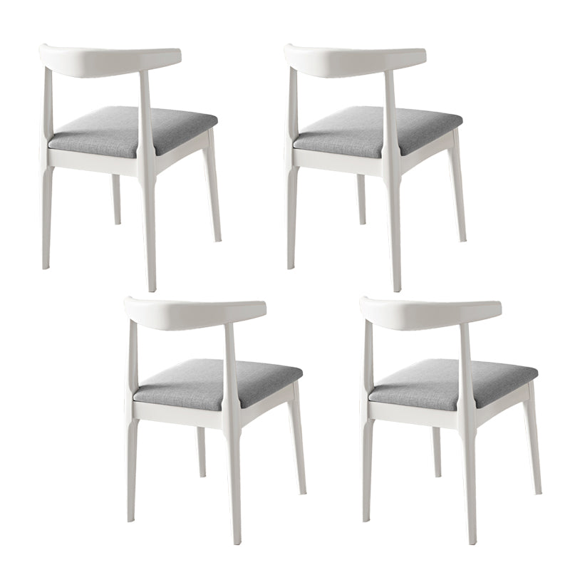 Contemporary Style Dining Wooden Chairs Kitchen Open Back Arm Dining Chairs White-Gray 4 Piece Set Clearhalo ' kitchen&dining_furn' 'Dining Chairs' 'Dining Tables & Seating' 'dining_chair' 'furn' 'furn_dining_chair' 'Furniture' 'furniture_dining_chair' 'Kitchen & Dining Furniture' 'kitchen' 4468082