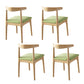 Contemporary Style Dining Wooden Chairs Kitchen Open Back Arm Dining Chairs Light Green 4 Piece Set Clearhalo ' kitchen&dining_furn' 'Dining Chairs' 'Dining Tables & Seating' 'dining_chair' 'furn' 'furn_dining_chair' 'Furniture' 'furniture_dining_chair' 'Kitchen & Dining Furniture' 'kitchen' 4468086