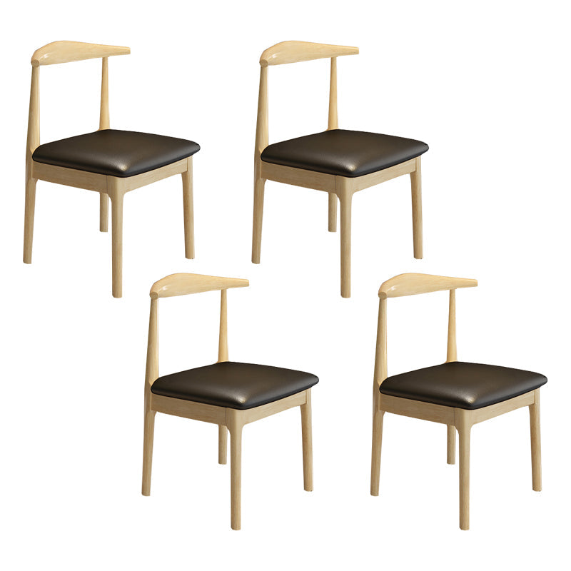 Contemporary Style Dining Wooden Chairs Kitchen Open Back Arm Dining Chairs Natural Wood Black 4 Piece Set Clearhalo ' kitchen&dining_furn' 'Dining Chairs' 'Dining Tables & Seating' 'dining_chair' 'furn' 'furn_dining_chair' 'Furniture' 'furniture_dining_chair' 'Kitchen & Dining Furniture' 'kitchen' 4468088