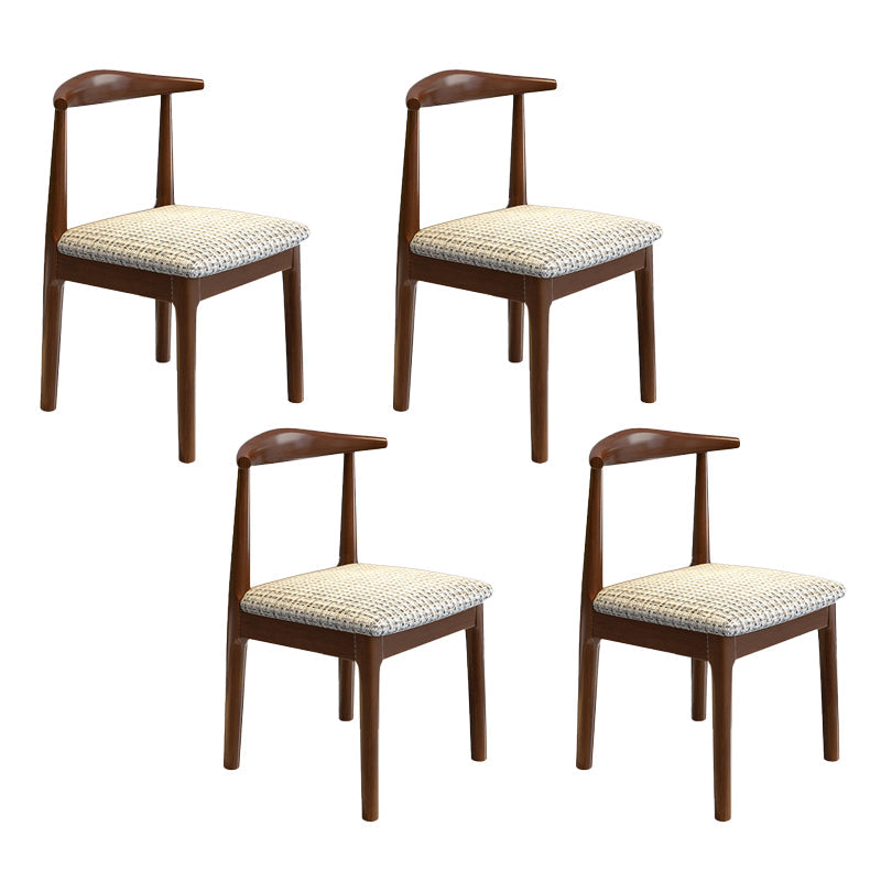 Contemporary Style Dining Wooden Chairs Kitchen Open Back Arm Dining Chairs Dark Coffee 4 Piece Set Clearhalo ' kitchen&dining_furn' 'Dining Chairs' 'Dining Tables & Seating' 'dining_chair' 'furn' 'furn_dining_chair' 'Furniture' 'furniture_dining_chair' 'Kitchen & Dining Furniture' 'kitchen' 4468091