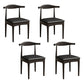 Contemporary Style Dining Wooden Chairs Kitchen Open Back Arm Dining Chairs Black 4 Piece Set Clearhalo ' kitchen&dining_furn' 'Dining Chairs' 'Dining Tables & Seating' 'dining_chair' 'furn' 'furn_dining_chair' 'Furniture' 'furniture_dining_chair' 'Kitchen & Dining Furniture' 'kitchen' 4468097
