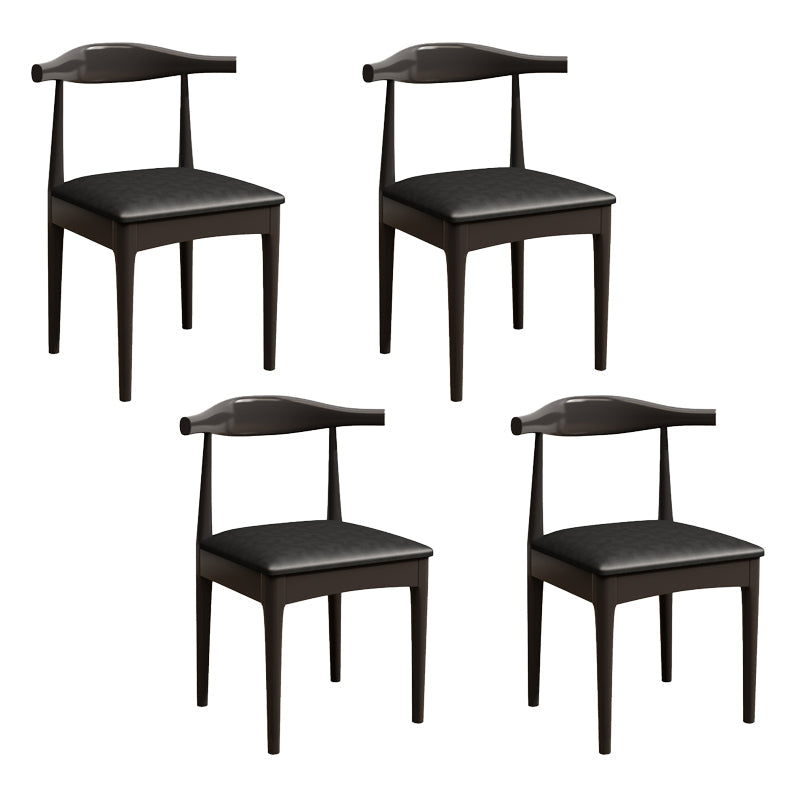 Contemporary Style Dining Wooden Chairs Kitchen Open Back Arm Dining Chairs Black 4 Piece Set Clearhalo ' kitchen&dining_furn' 'Dining Chairs' 'Dining Tables & Seating' 'dining_chair' 'furn' 'furn_dining_chair' 'Furniture' 'furniture_dining_chair' 'Kitchen & Dining Furniture' 'kitchen' 4468097
