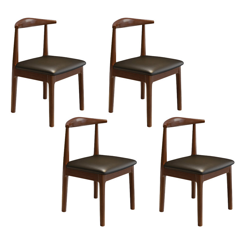 Contemporary Style Dining Wooden Chairs Kitchen Open Back Arm Dining Chairs Walnut 4 Piece Set Clearhalo ' kitchen&dining_furn' 'Dining Chairs' 'Dining Tables & Seating' 'dining_chair' 'furn' 'furn_dining_chair' 'Furniture' 'furniture_dining_chair' 'Kitchen & Dining Furniture' 'kitchen' 4468098