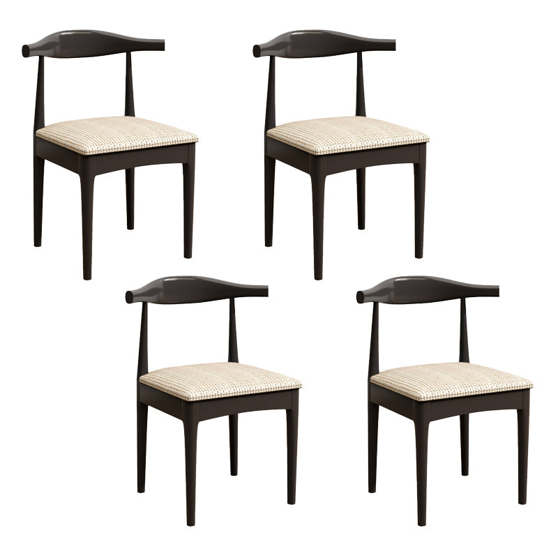 Contemporary Style Dining Wooden Chairs Kitchen Open Back Arm Dining Chairs Textured Black 4 Piece Set Clearhalo ' kitchen&dining_furn' 'Dining Chairs' 'Dining Tables & Seating' 'dining_chair' 'furn' 'furn_dining_chair' 'Furniture' 'furniture_dining_chair' 'Kitchen & Dining Furniture' 'kitchen' 4468103