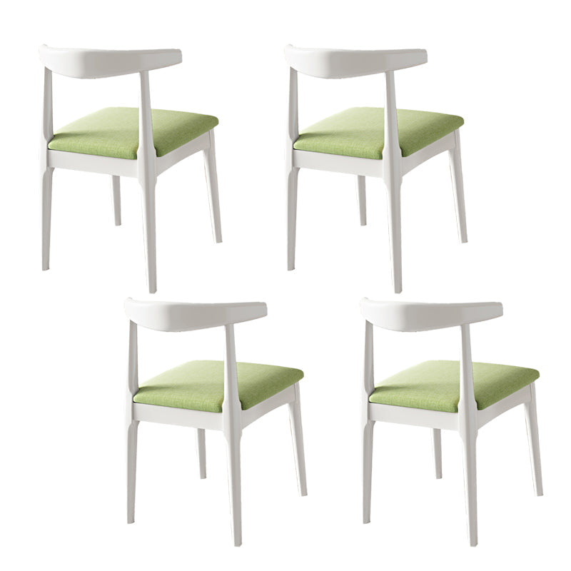 Contemporary Style Dining Wooden Chairs Kitchen Open Back Arm Dining Chairs White-Green 4 Piece Set Clearhalo ' kitchen&dining_furn' 'Dining Chairs' 'Dining Tables & Seating' 'dining_chair' 'furn' 'furn_dining_chair' 'Furniture' 'furniture_dining_chair' 'Kitchen & Dining Furniture' 'kitchen' 4468105