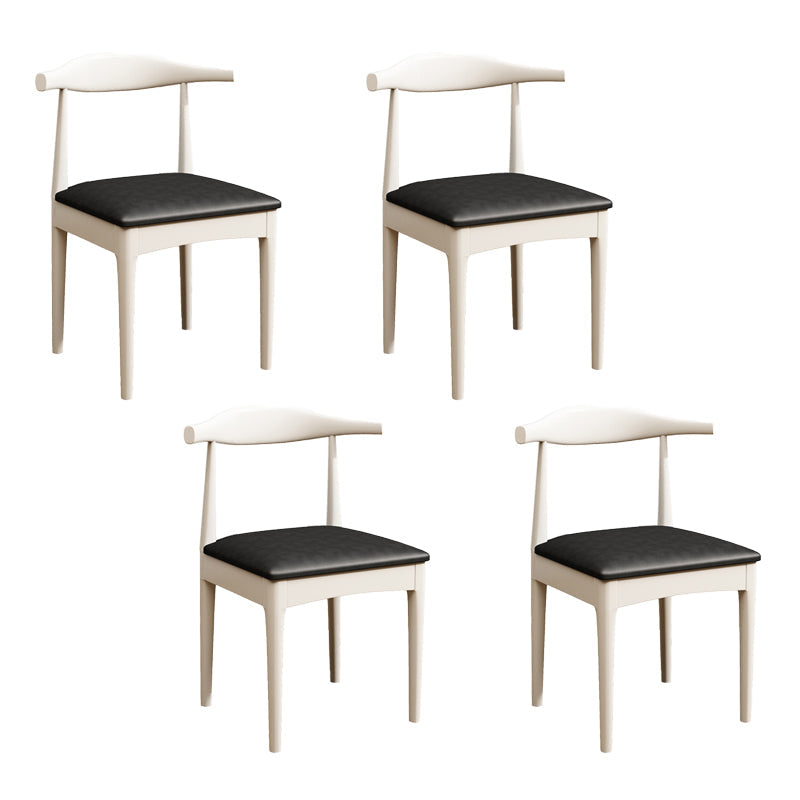 Contemporary Style Dining Wooden Chairs Kitchen Open Back Arm Dining Chairs Gloss White 4 Piece Set Clearhalo ' kitchen&dining_furn' 'Dining Chairs' 'Dining Tables & Seating' 'dining_chair' 'furn' 'furn_dining_chair' 'Furniture' 'furniture_dining_chair' 'Kitchen & Dining Furniture' 'kitchen' 4468106