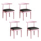Contemporary Style Dining Wooden Chairs Kitchen Open Back Arm Dining Chairs Pink Black 4 Piece Set Clearhalo ' kitchen&dining_furn' 'Dining Chairs' 'Dining Tables & Seating' 'dining_chair' 'furn' 'furn_dining_chair' 'Furniture' 'furniture_dining_chair' 'Kitchen & Dining Furniture' 'kitchen' 4468107