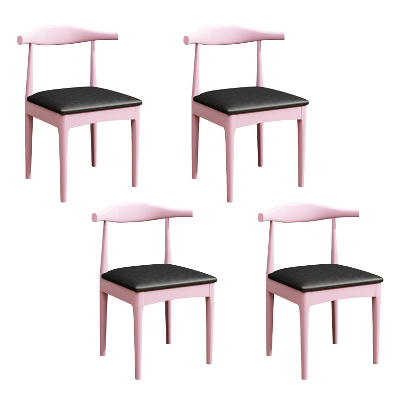 Contemporary Style Dining Wooden Chairs Kitchen Open Back Arm Dining Chairs Pink Black 4 Piece Set Clearhalo ' kitchen&dining_furn' 'Dining Chairs' 'Dining Tables & Seating' 'dining_chair' 'furn' 'furn_dining_chair' 'Furniture' 'furniture_dining_chair' 'Kitchen & Dining Furniture' 'kitchen' 4468107