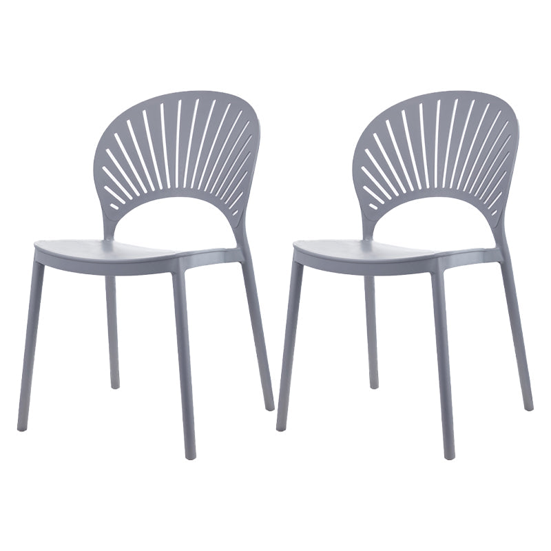 Contemporary Style Dining Plastic Chair Kitchen Open Back Dining Armless Chairs Grey 2 Piece Set Clearhalo ' kitchen&dining_furn' 'Dining Chairs' 'Dining Tables & Seating' 'dining_chair' 'furn' 'furn_dining_chair' 'Furniture' 'furniture_dining_chair' 'Kitchen & Dining Furniture' 'kitchen' 4468114