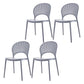 Contemporary Style Dining Plastic Chair Kitchen Open Back Dining Armless Chairs Grey 4 Piece Set Clearhalo ' kitchen&dining_furn' 'Dining Chairs' 'Dining Tables & Seating' 'dining_chair' 'furn' 'furn_dining_chair' 'Furniture' 'furniture_dining_chair' 'Kitchen & Dining Furniture' 'kitchen' 4468116