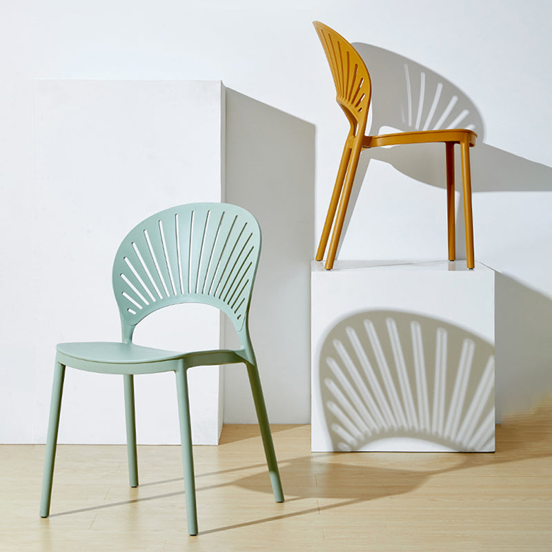 Contemporary Style Dining Plastic Chair Kitchen Open Back Dining Armless Chairs Clearhalo ' kitchen&dining_furn' 'Dining Chairs' 'Dining Tables & Seating' 'dining_chair' 'furn' 'furn_dining_chair' 'Furniture' 'furniture_dining_chair' 'Kitchen & Dining Furniture' 'kitchen' 4468117