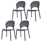 Contemporary Style Dining Plastic Chair Kitchen Open Back Dining Armless Chairs Black 4 Piece Set Clearhalo ' kitchen&dining_furn' 'Dining Chairs' 'Dining Tables & Seating' 'dining_chair' 'furn' 'furn_dining_chair' 'Furniture' 'furniture_dining_chair' 'Kitchen & Dining Furniture' 'kitchen' 4468137