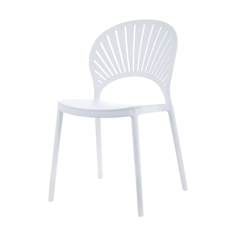 Contemporary Style Dining Plastic Chair Kitchen Open Back Dining Armless Chairs White 1 Piece Clearhalo ' kitchen&dining_furn' 'Dining Chairs' 'Dining Tables & Seating' 'dining_chair' 'furn' 'furn_dining_chair' 'Furniture' 'furniture_dining_chair' 'Kitchen & Dining Furniture' 'kitchen' 4468138