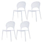 Contemporary Style Dining Plastic Chair Kitchen Open Back Dining Armless Chairs White 4 Piece Set Clearhalo ' kitchen&dining_furn' 'Dining Chairs' 'Dining Tables & Seating' 'dining_chair' 'furn' 'furn_dining_chair' 'Furniture' 'furniture_dining_chair' 'Kitchen & Dining Furniture' 'kitchen' 4468140